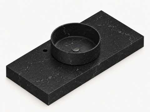 Silestone Integrity Zoe Top Bao Romantic Ash z blatem na wymiar i pogrubieniem do 10 cm – elegancka, ciemna zabudowa umywalkowa