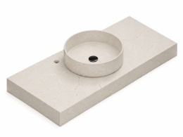 Umywalka Silestone Integrity Zoe Top Bao Siberian z blatem pod wymiar o grubości 10 cm