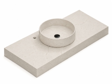 Umywalka Silestone Integrity Zoe Top Bao Siberian z blatem pod wymiar o grubości 10 cm