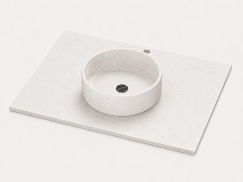 Umywalka Integrity Zoe Top Bao Snowy Ibiza z jasnym blatem Silestone wykonywanym na wymiar i prostą krawędzią 1,2 cm