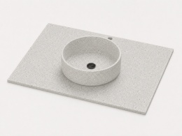 Umywalka Integrity Zoe Top Bao Stellar Blanco 13 z jasnym blatem Silestone wykonywanym na wymiar i prostą krawędzią 1,2 cm