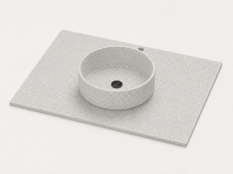Umywalka Integrity Zoe Top Bao Stellar Blanco 13 z jasnym blatem Silestone wykonywanym na wymiar i prostą krawędzią 1,2 cm
