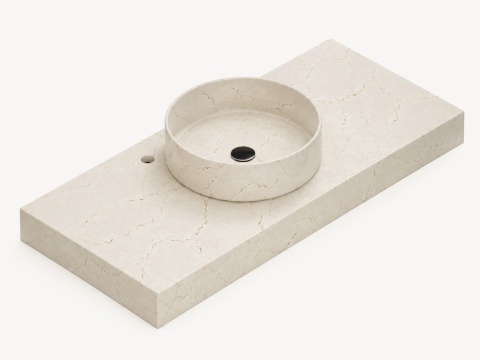 Umywalka Zoe TOP Bao z blatem Silestone Versailles Ivory z pogrubieniem do 10 cm