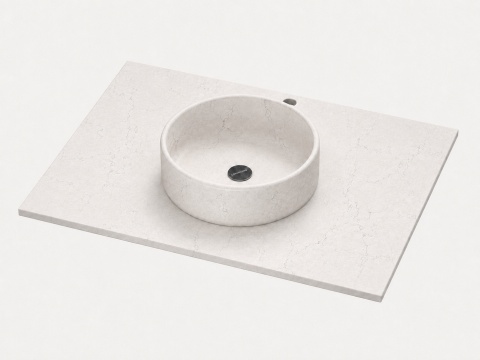 Umywalka Integrity Zoe Top Bao z blatem Silestone White Arabesque o prostej krawędzi do 1,2 cm