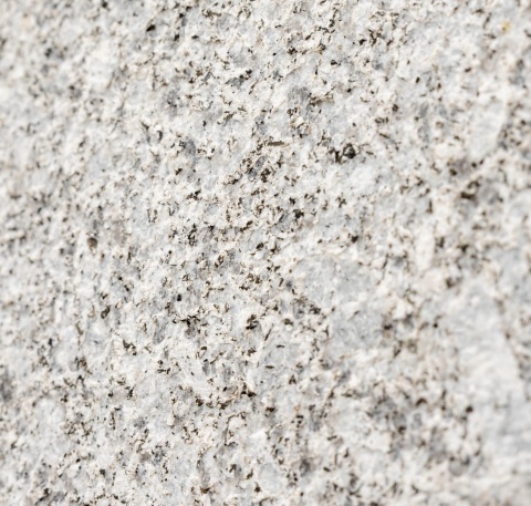 Gris Lunar poler – jasnoszary granit z drobnymi ciemnymi minerałami i spokojnym, równomiernym rysunkiem.
