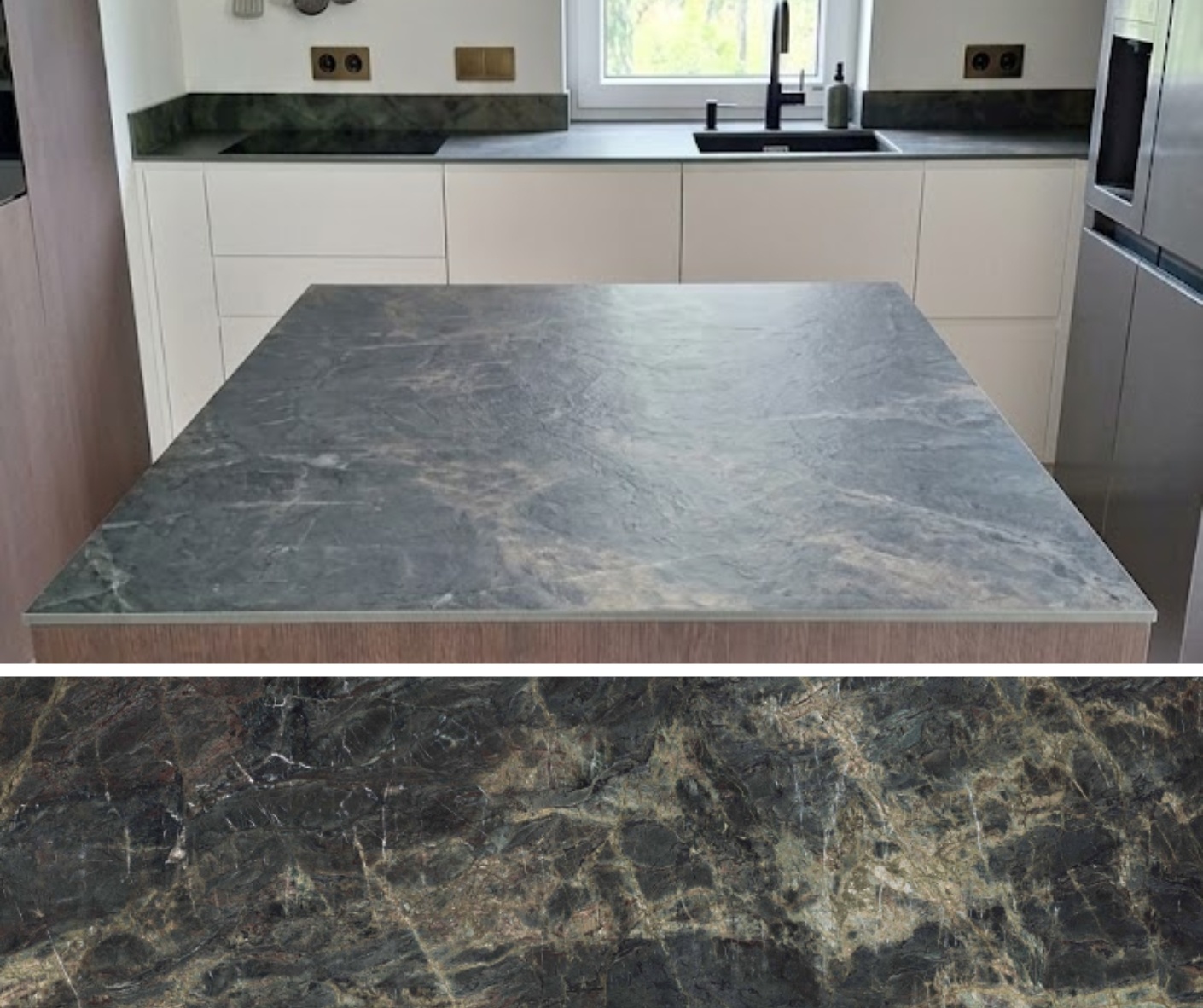 Neolith Amazonico w kuchni - blaty i parapety. Realizacja FALCO w Lublinie