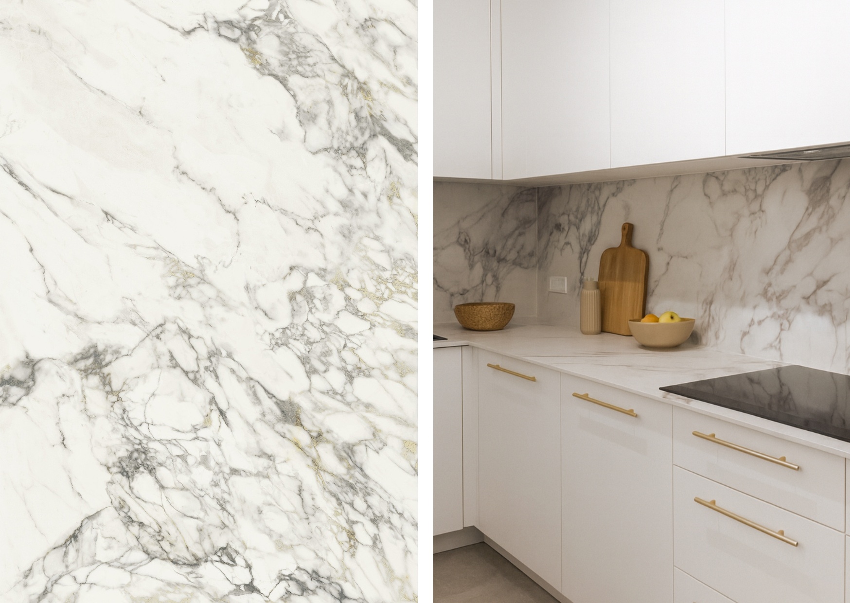Arabescato Keralini – materiał, który odmienił tę kuchnię. Efekt widać od razu