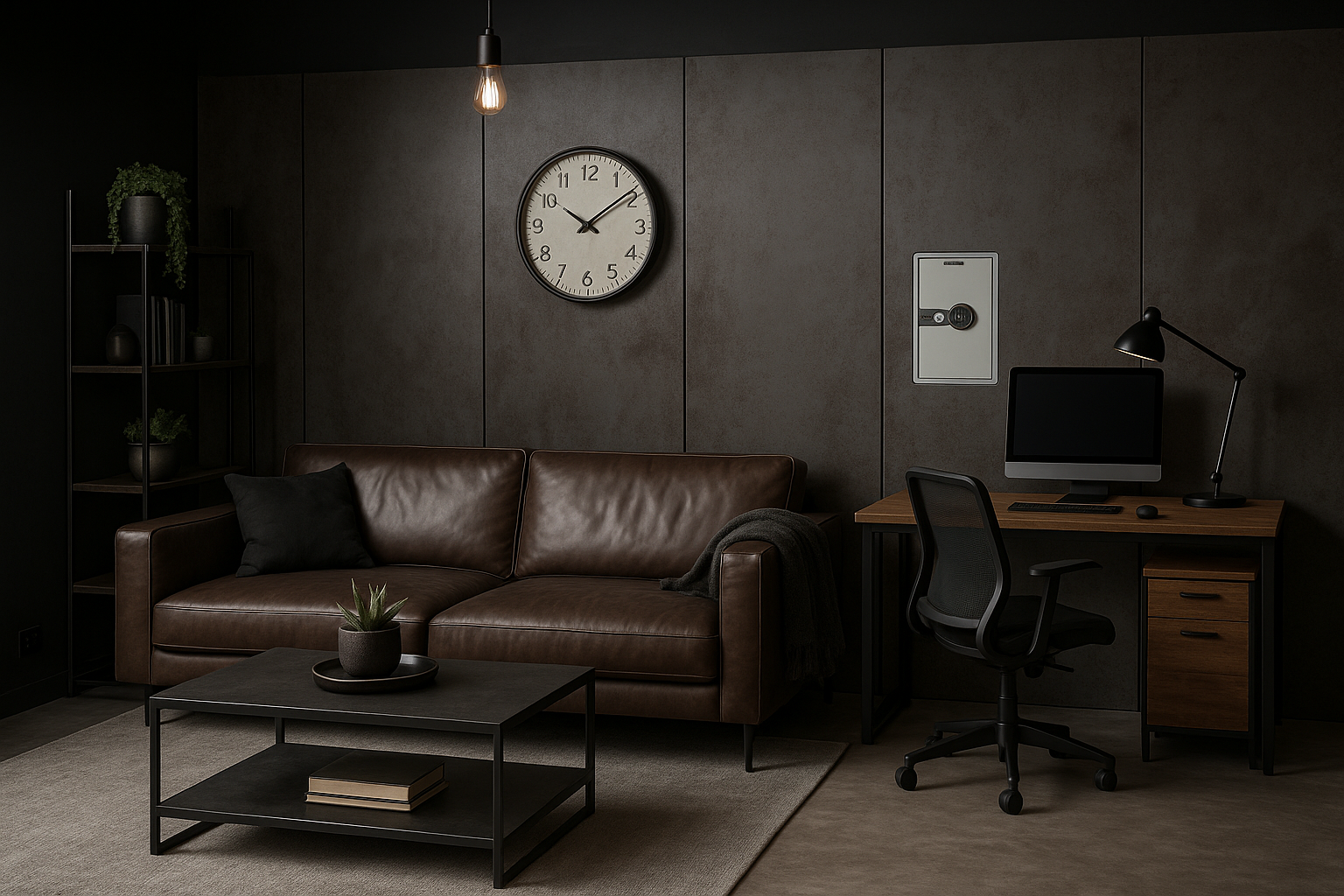 Metamorfoza ściany z sejfem – Laminam Oxide Nero w industrialnym wydaniu