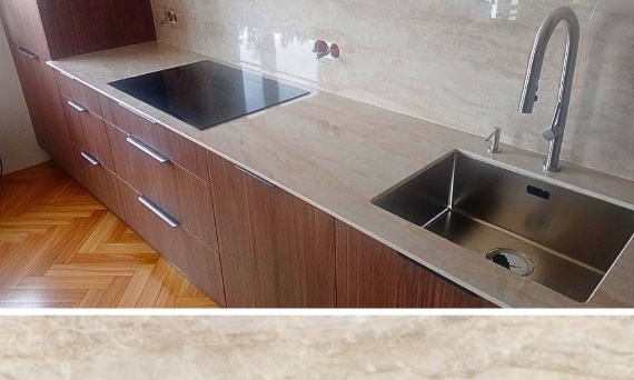 Blaty kuchenne Dekton Arga – realizacja nowoczesnej kuchni z wyspą