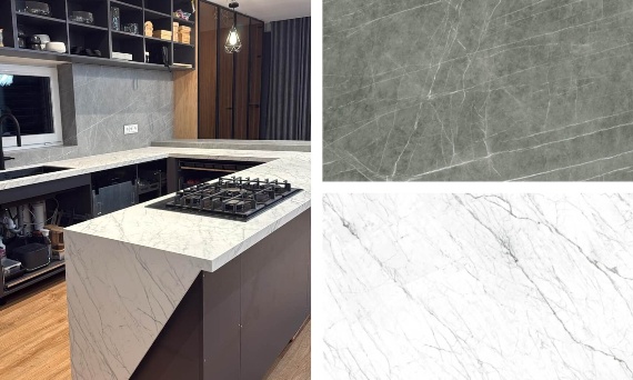 Gdy dwa światy spotykają się w jednej kuchni – Laminam Statuarietto i Neolith Zaha