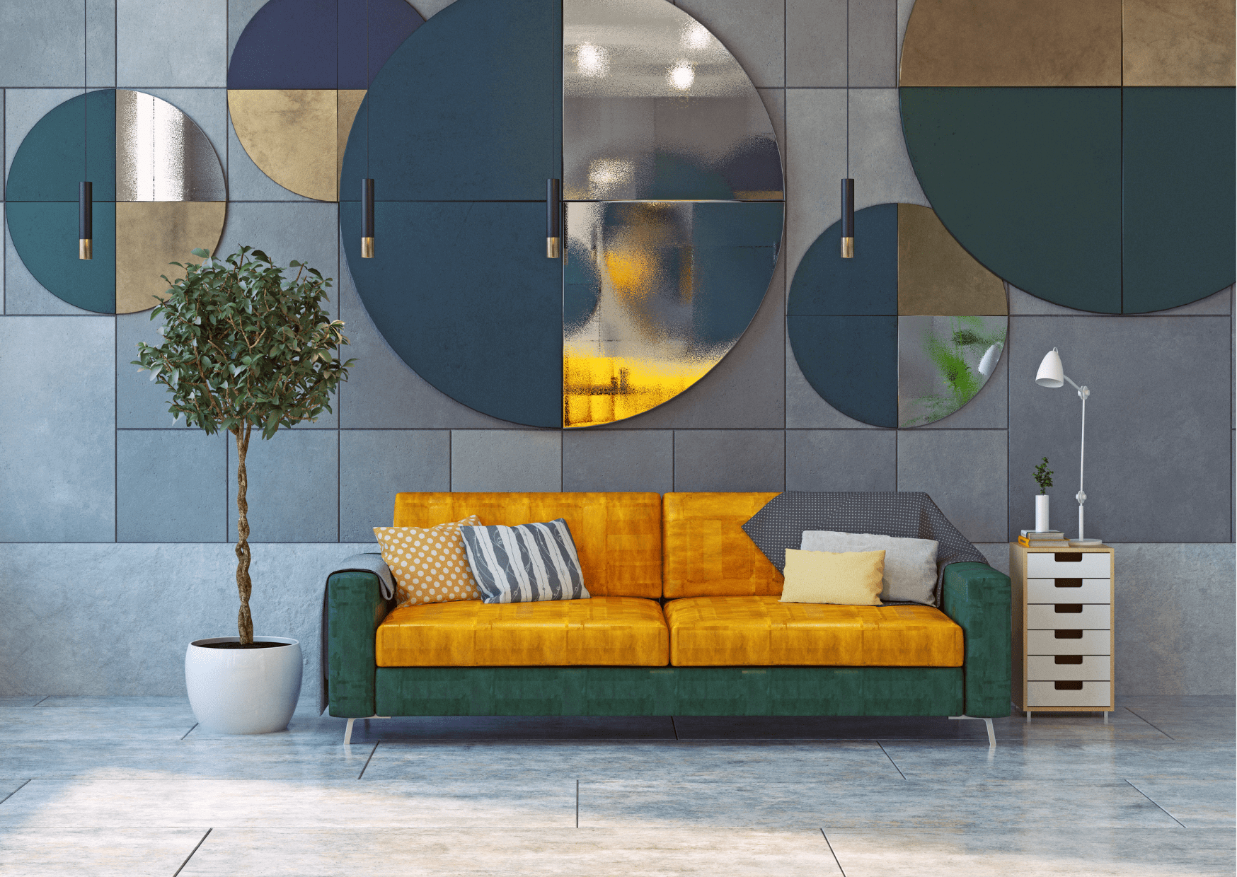 Projekt koncepcyjny wnętrza w rzucie 3D – wizualizacja kuchni z wyspą i zabudową meblową, przygotowana przez projektanta