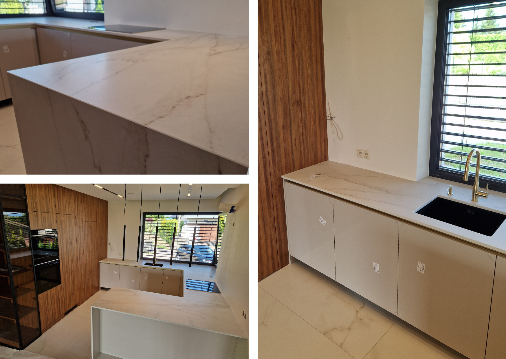 Realizacja kuchni premium z blatami Dekton Rem – marmurowa elegancja i funkcjonalny design.