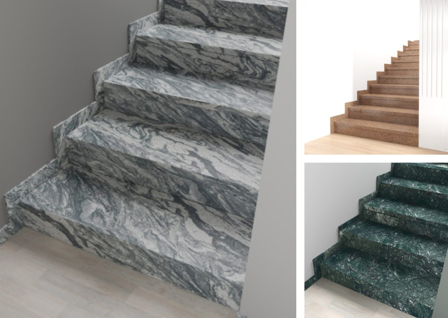 Schody z marmuru i granitu w różnych odcieniach – realizacje gotowych stopni FALCO