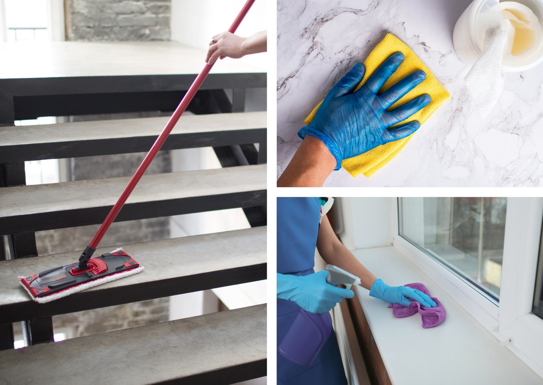 Czyszczenie schod&oacute;w, blat&oacute;w i parapet&oacute;w wykonanych z kamienia, spiek&oacute;w i konglomerat&oacute;w