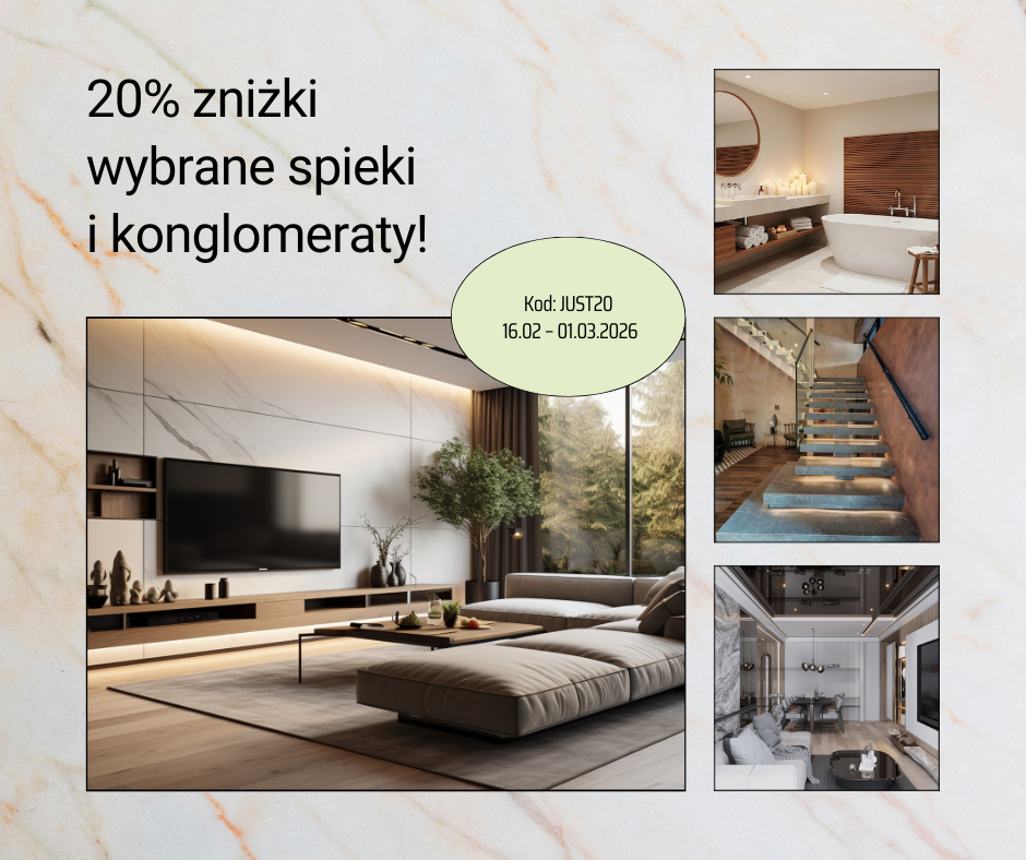 Jubileuszowa promocja FALCO – 20% rabatu na wybrane spieki i konglomeraty, kod JUST20