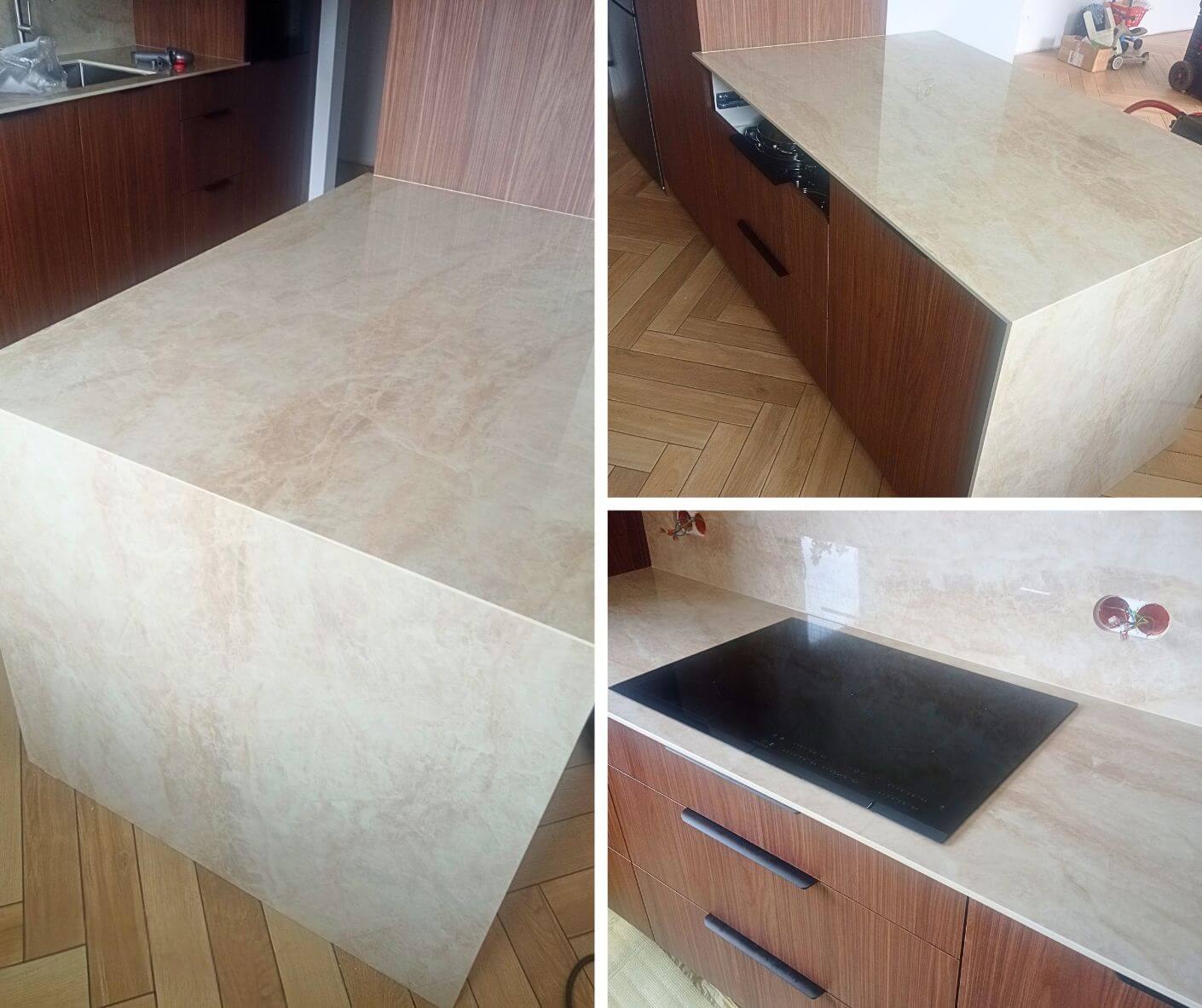 Strefa robocza z Dekton Arga &ndash; blat, ściana i nowoczesna zabudowa w jednej kompozycji