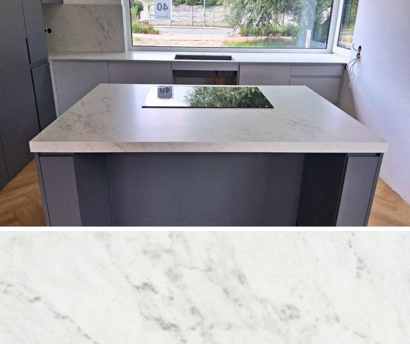 Dekton Marina 12 mm w wykończonej kuchni – realizacja FALCO w Gdańsku